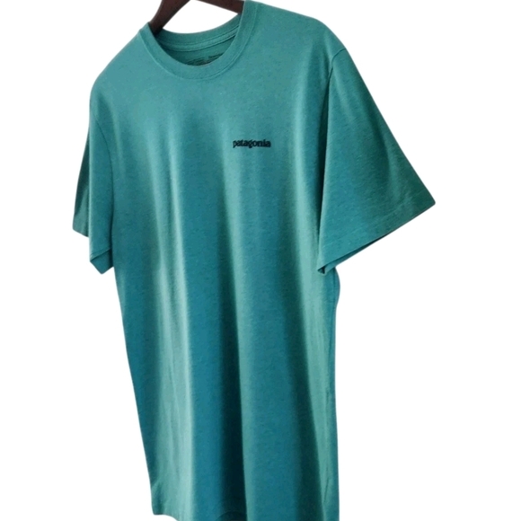 Patagonia Mountain Logo Responsibili-tee T-Shirt Adult Medium Green Regular Fit - Picture 4 of 7
